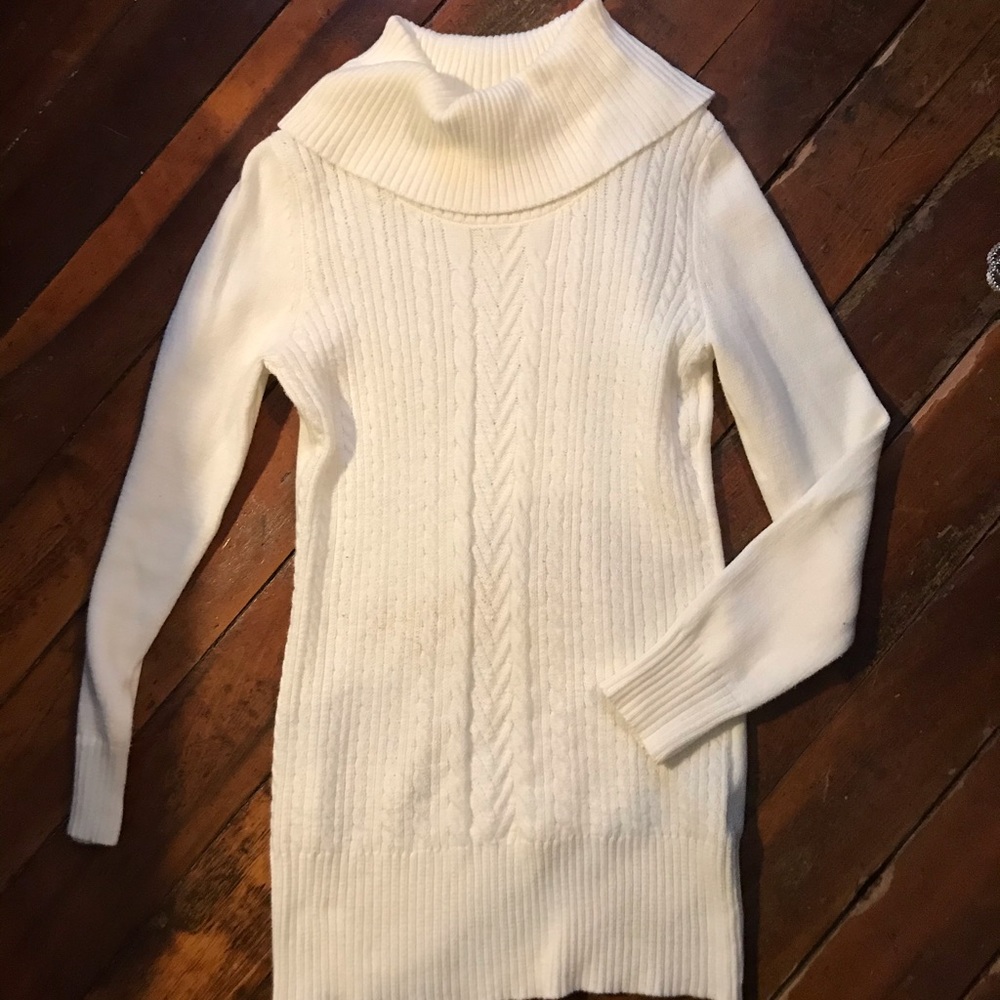 White House black market ivory sweater tunic.Small